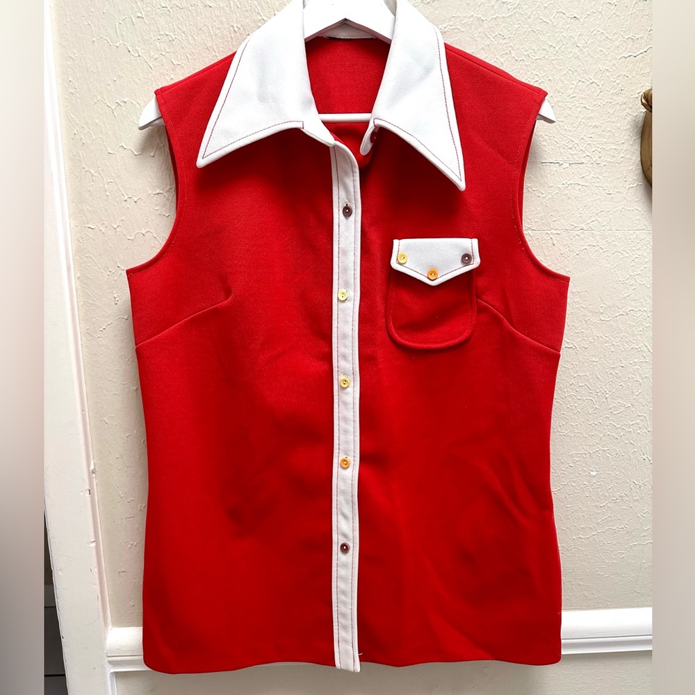 VINTAGE 60s STYLE RED DRESS/TOP
